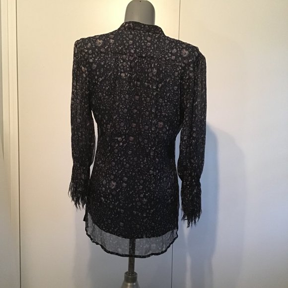 Catherine Malandrino Floral Ruffle Silk Blouse - Picture 3 of 15